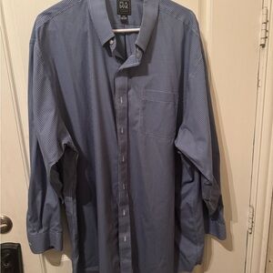 Jos. A. Bank Blue Micro-Check Dress Shirt